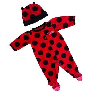 Carters‎ Ladybug 2 Pc Red Black Polka Dots Baby Outfit Newborn Holiday Costume